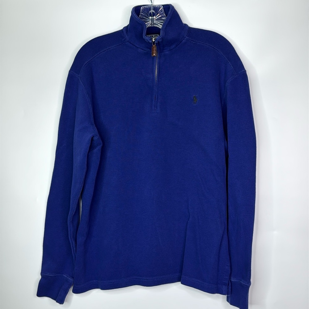 Vintage Polo Ralph Lauren 1/4 Zip Blue Pullover Sweatshirt Size Medium